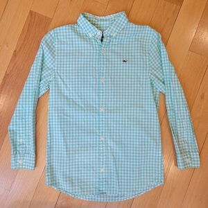 Vineyard Vines Light Blue Checkered Kids Button Down Shirt